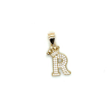 Load image into Gallery viewer, 10k Gold Small Initial with Crown Pendant .