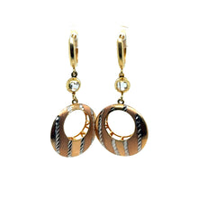 Load image into Gallery viewer, 14k Gold Round Dangle Earrings .
