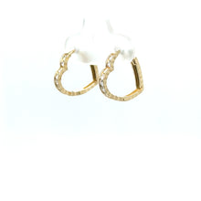 Load image into Gallery viewer, 14k Gold Heart Huggies .