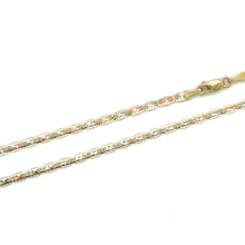 Load image into Gallery viewer, 14k Tri Gold Valentino 2.2mm Chain .