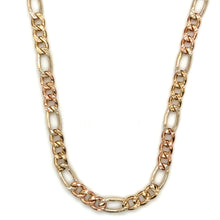 Load image into Gallery viewer, 14k Tri Gold Figaro Diamond Cut 4mm Chain .