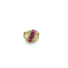 Load image into Gallery viewer, 10k Gold Red Stacked Ring .