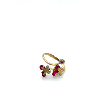 Load image into Gallery viewer, 10k Gold Pink Butterfly Ring .