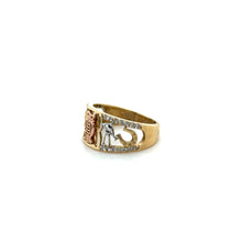 Load image into Gallery viewer, 10k Tri Gold Good Luck Ring .