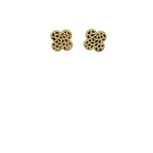 Load image into Gallery viewer, 10k Gold Clover Nuggets Earrings .