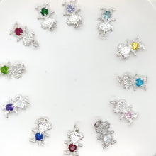 Load image into Gallery viewer, Sterling Silver Birthstone Girl Pendant