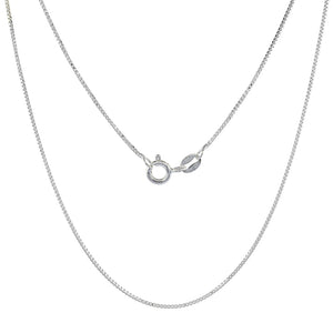Sterling Silver 16' Box Chain Necklace 0.8mm Very Thin Nickel Free Italy