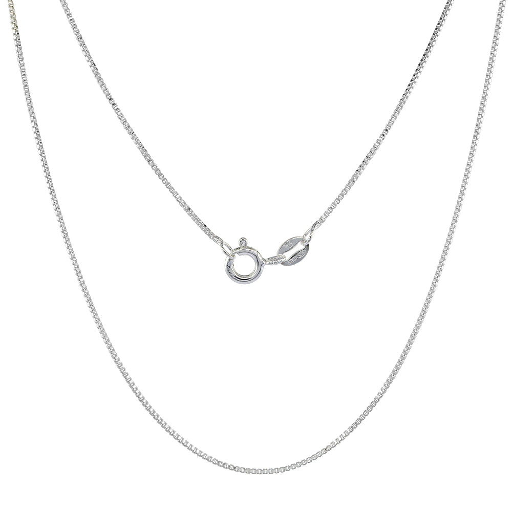Sterling Silver 1mm Box Chain Necklace