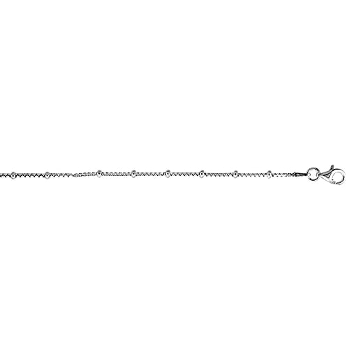 Sterling Silver 22' BOX Chain Station Necklace 1.4mm