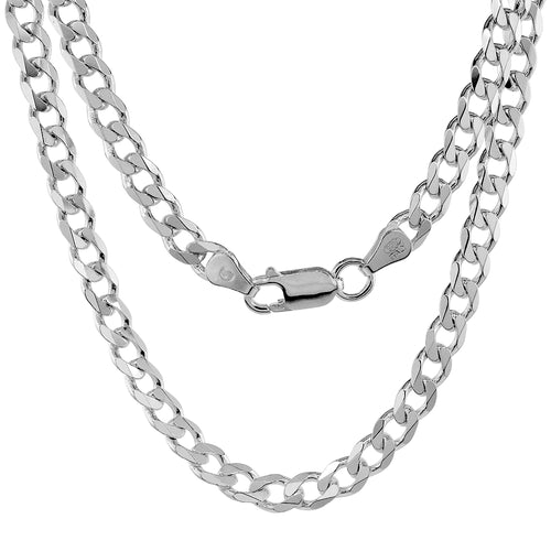 Sterling Silver 16' 5.5mm Curb Cuban Link Chain