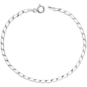 Sterling Silver 2.5mm Long Link Curb Chain / Bracelet