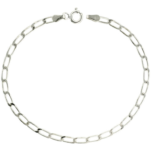 Sterling Silver 3mm Long Link Curb Chain