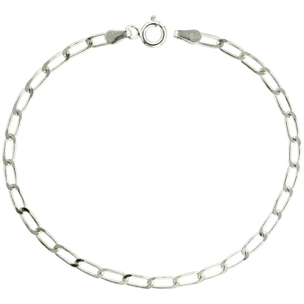 Sterling Silver 3mm Long Link Curb Chain