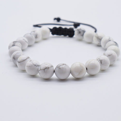 Natural Stone Howlite Bracelet Adjustable