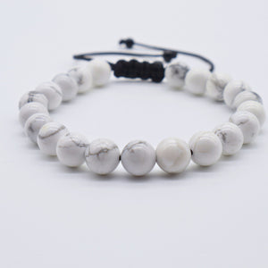 Natural Stone Howlite Bracelet Adjustable