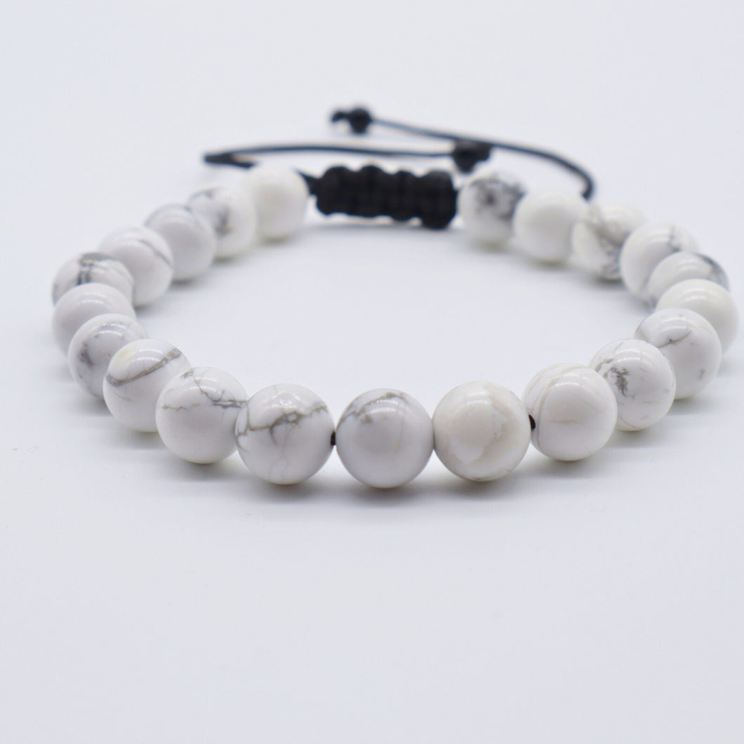 Natural Stone Howlite Bracelet Adjustable
