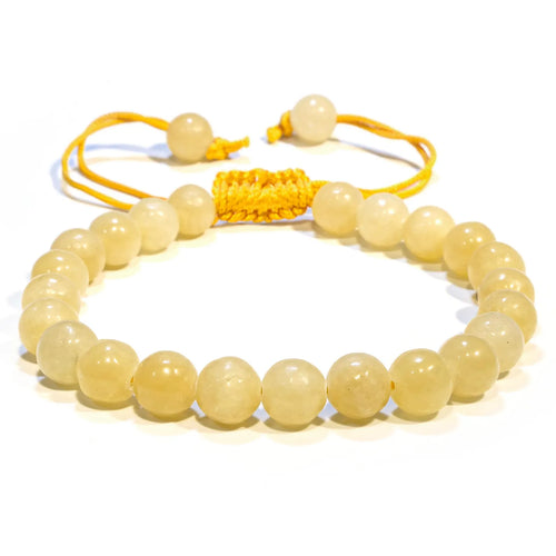 Natural Stone Yellow Agate Bracelet Adjustable