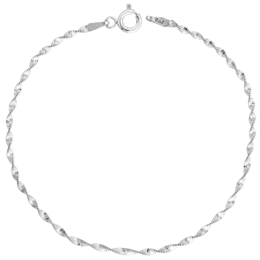 Sterling Silver 16' Twisted Magic Herringbone Chain