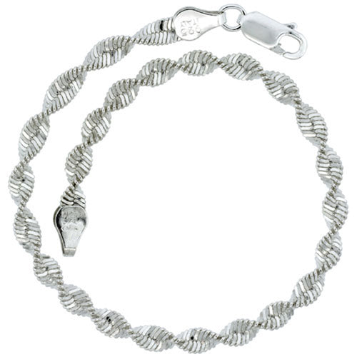 Sterling Silver Twisted Herringbone 5mm Chain