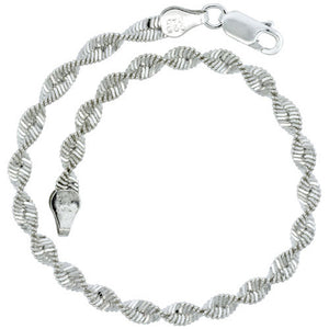 Sterling Silver Twisted Herringbone 5mm Chain