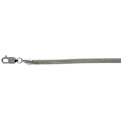 Sterling Silver 4mm 8' Round Mesh Chain Bracelet