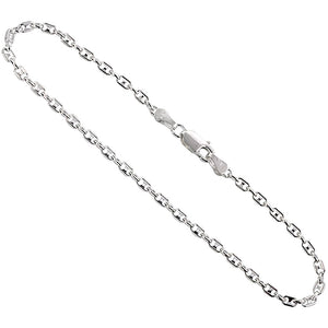 Sterling Silver 2.4mm Puffed Anchor Chain Bracelet