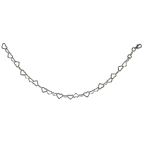 Sterling Silver 18' 6mm Heart Chain