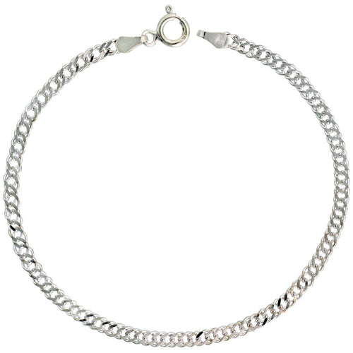 Sterling Silver 3mm Rombo Double Link Chain / Bracelet / Anklet