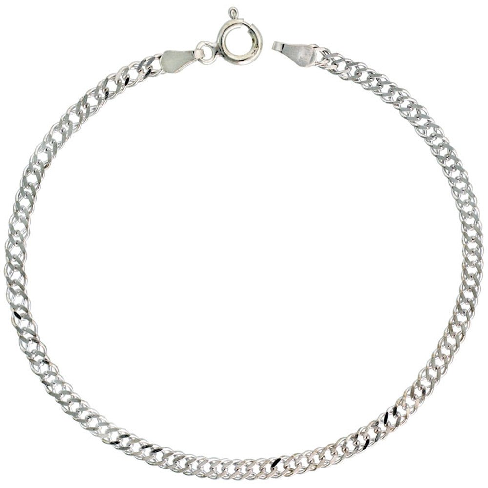 Sterling Silver 3mm Rombo Double Link Chain / Bracelet / Anklet