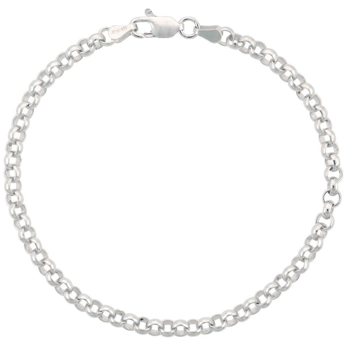 Sterling Silver Italian Rolo Chain Medium Thick 4mm Chain / Bracelet