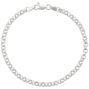 Sterling Silver Italian Rolo Chain Medium Thick 4mm Chain / Bracelet
