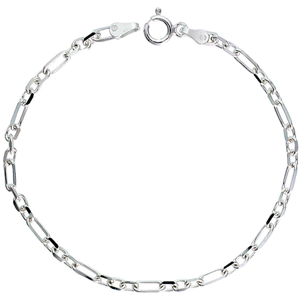 Sterling Silver 3MM Figaro Cable Link Chain