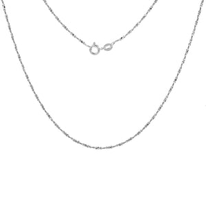 Sterling Silver Diamond Cut Twisted Serpentine Chain / Bracelet 1.5mm