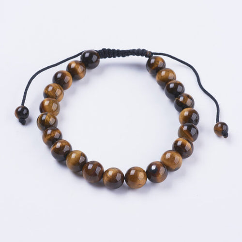 Natural Stone Tiger Eye Adjustable Bracelet