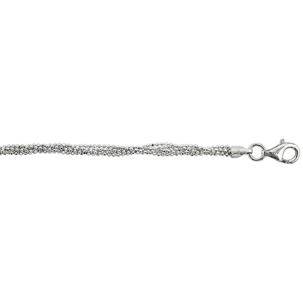Sterling Silver 5 Strand Faceted 1.2mm Bracelet