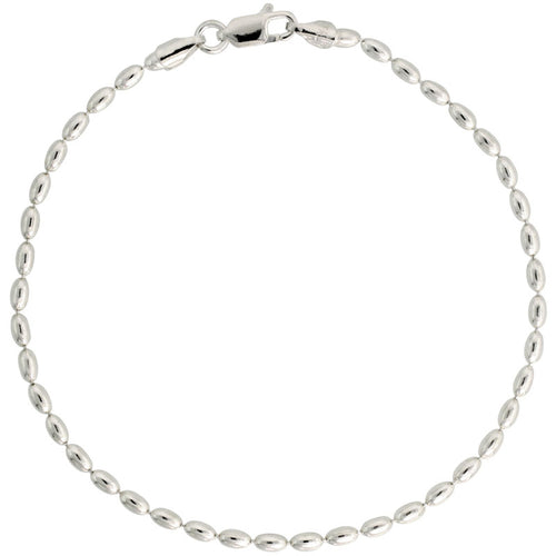 Sterling Silver 24' 2.5mm Oval Pallini Bead Ball Chain