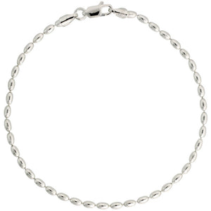 Sterling Silver 24' 2.5mm Oval Pallini Bead Ball Chain