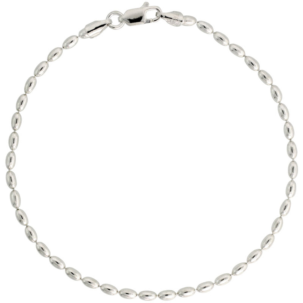 Sterling Silver 24' 2.5mm Oval Pallini Bead Ball Chain