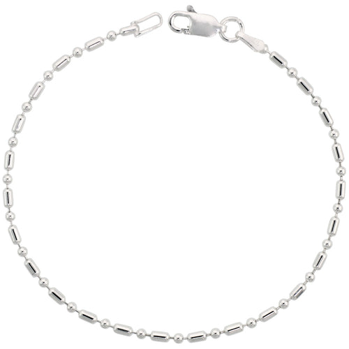 Sterling Silver 18'  Dot Dash Pallini Bead Ball Chain 1.8mm