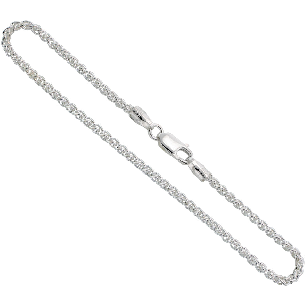 Sterling Silver Spiga 2.5mm Wheat Bracelet