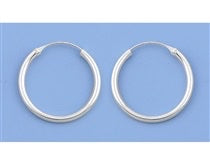 Load image into Gallery viewer, Sterling Silver Continuous Hoop Earrings 1.5 mm