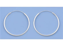 Load image into Gallery viewer, Sterling Silver Continuous Hoop Earrings 1.5 mm