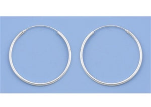 Sterling Silver Continuous Hoop Earrings 1.5 mm
