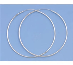 Sterling Silver Continuous Hoop Earrings 1.5 mm