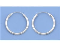Load image into Gallery viewer, Sterling Silver Continuous Hoop Earrings 1.5 mm
