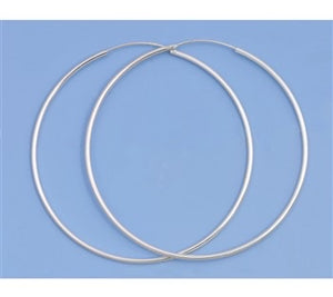 Sterling Silver Continuous Hoop Earrings 1.5 mm
