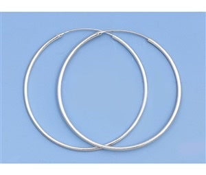 Sterling Silver Continuous Hoop Earrings 1.5 mm