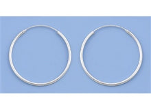 Load image into Gallery viewer, Sterling Silver Continuous Hoop Earrings 1.5 mm