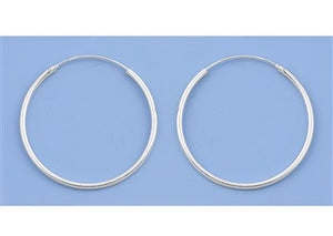 Sterling Silver Continuous Hoop Earrings 1.5 mm
