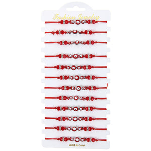 12 pcs Rope evil eye bracelet / 12 piezas de pulcera de hilo con ojo Turco
